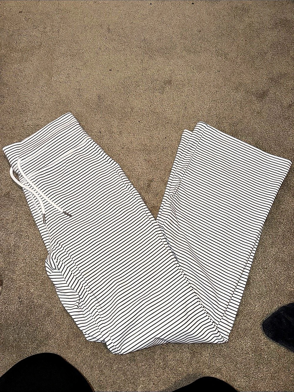 Halara Striped Wide Leg Pants in White & Black